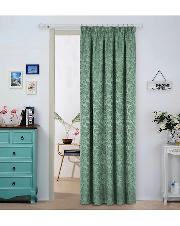 Buckingham Jacquard Light Filtering Pencil Pleat Lined Curtains