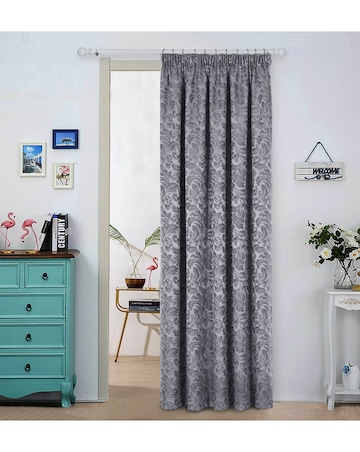 Buckingham Jacquard Light Filtering Pencil Pleat Lined Curtains