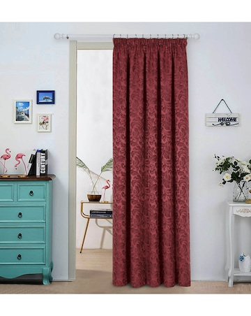 Buckingham Jacquard Light Filtering Pencil Pleat Lined Curtains