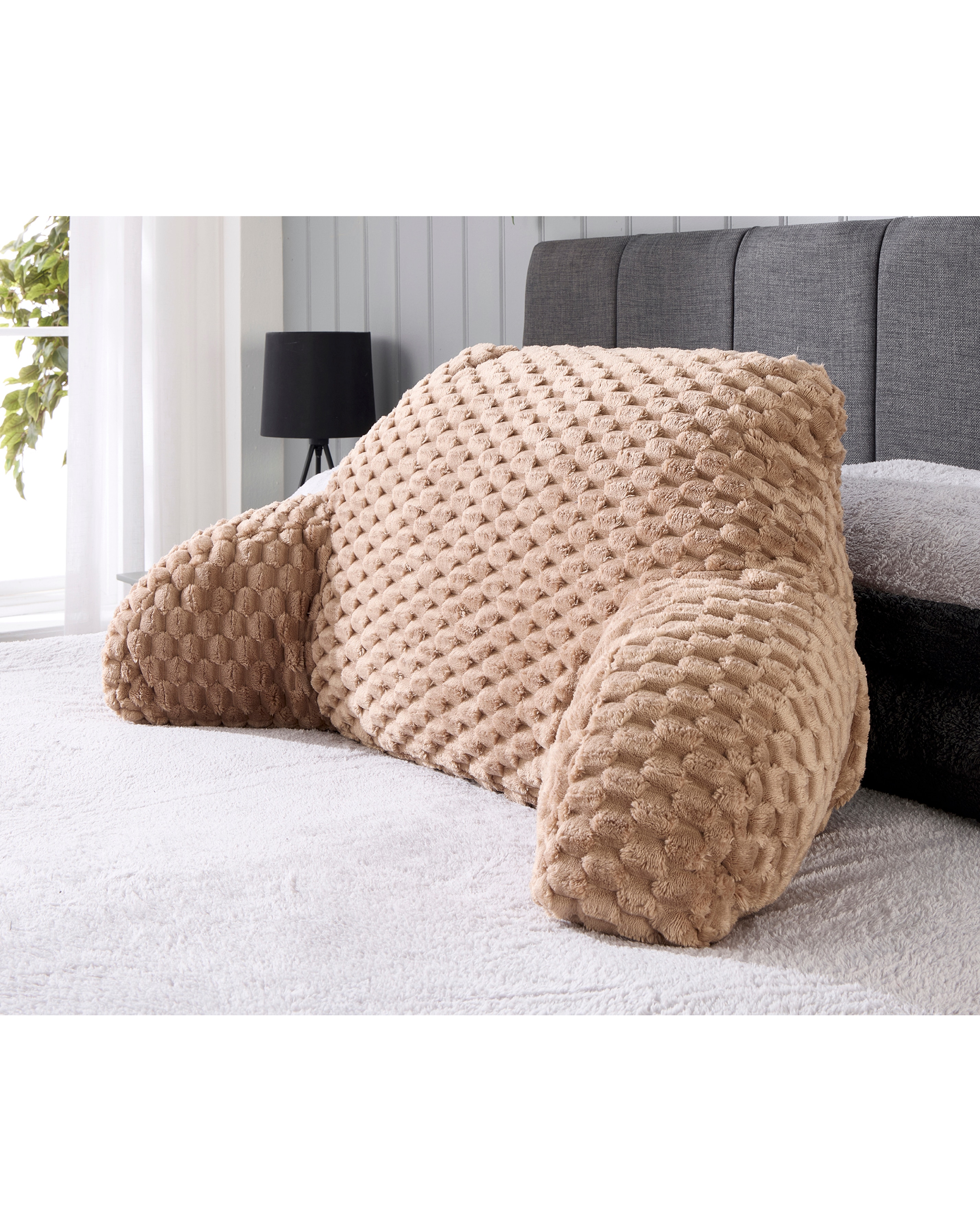 Chunky Waffle Faux Fur Cuddle Cushion