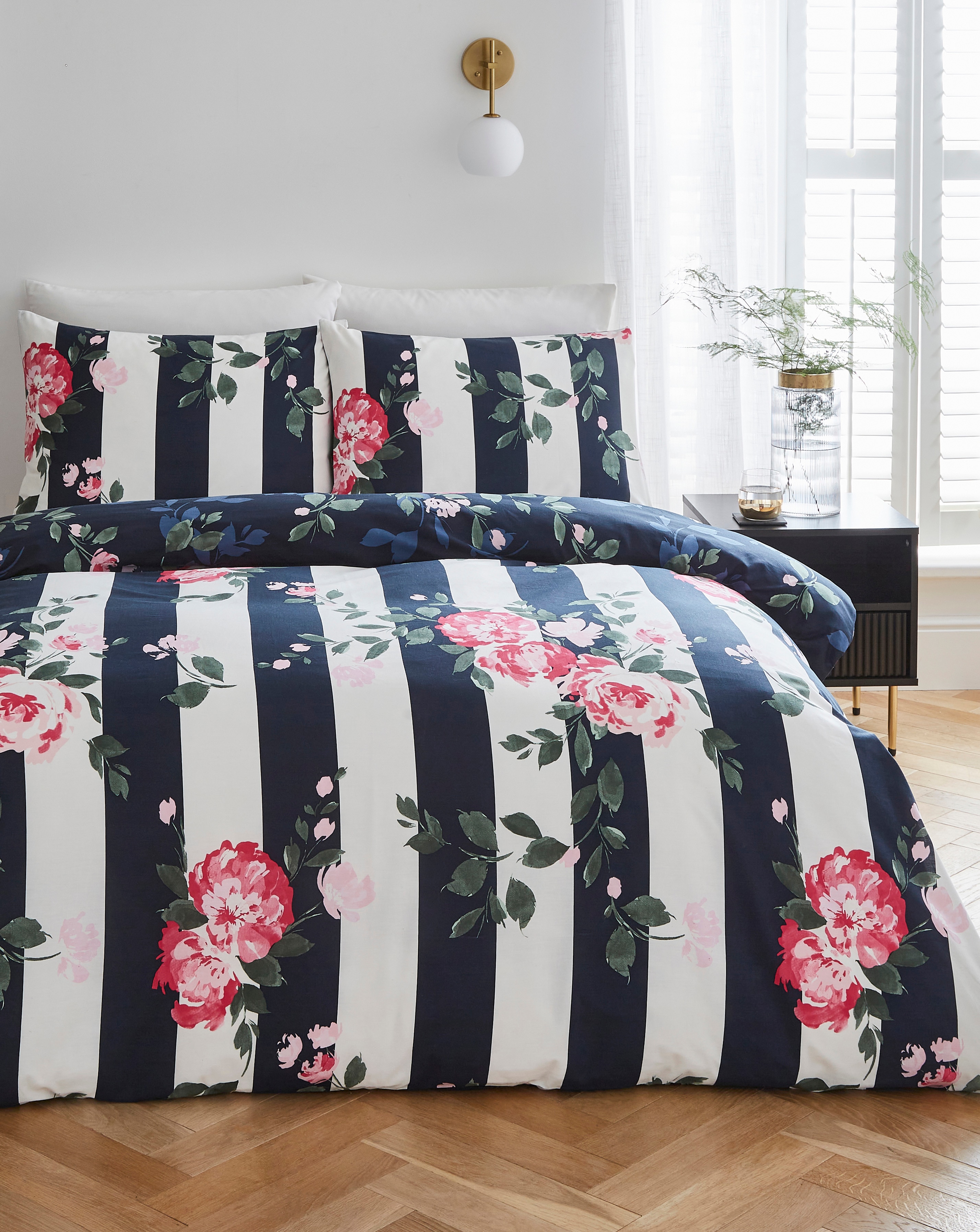 New In - Joanna Hope Floral Stripe Duvet Set