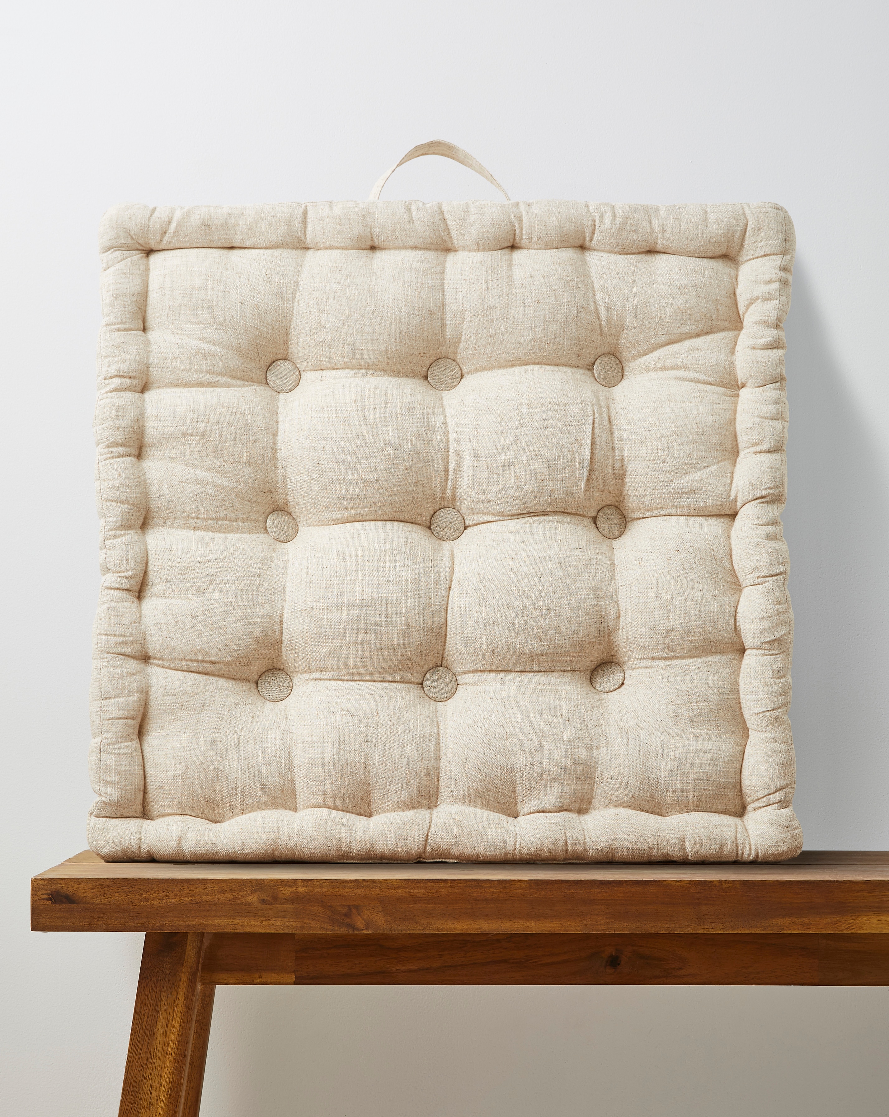 New In - Faux Linen Padded Seat Cushion