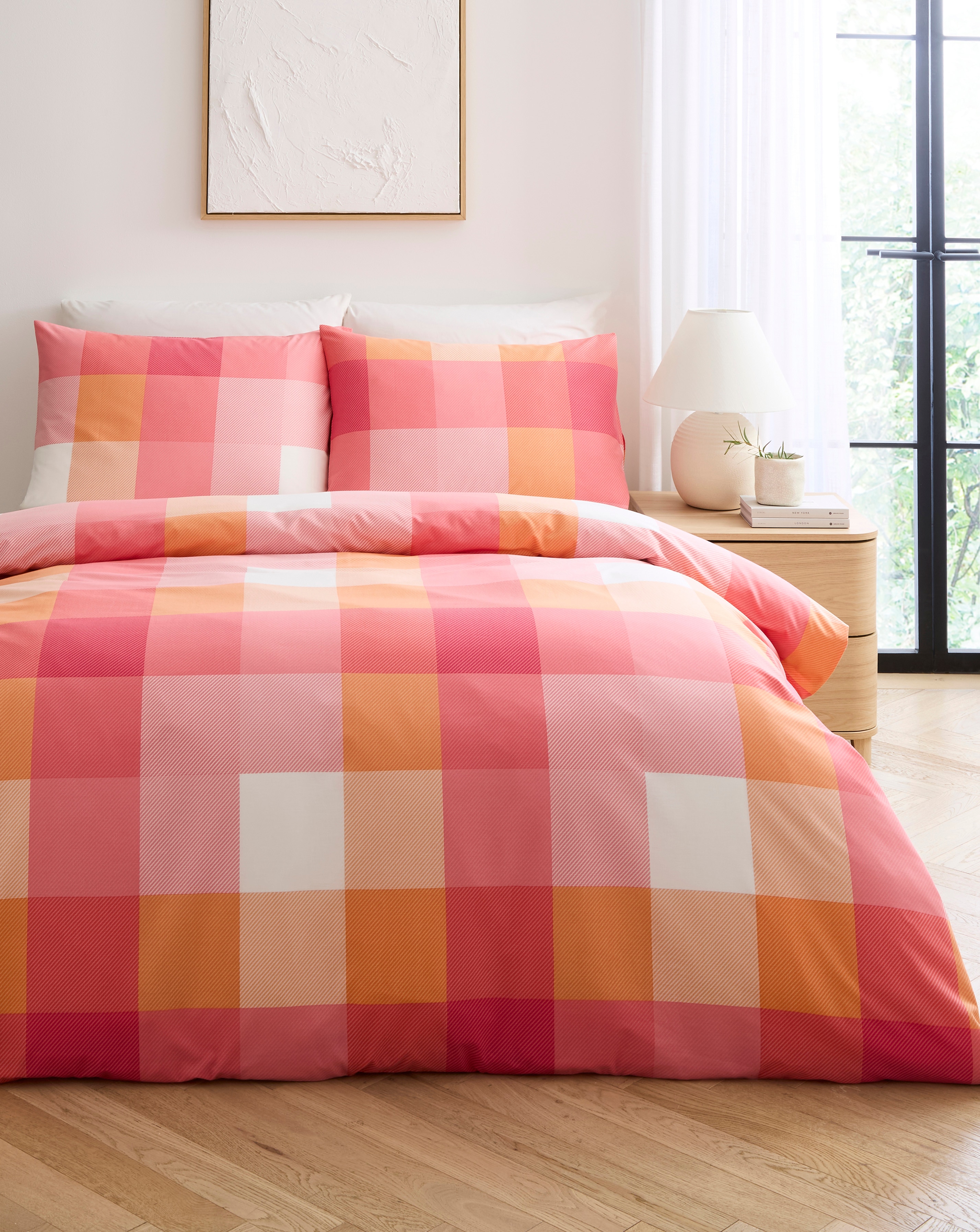 New In - Darcy Check Cotton Blend Duvet Set