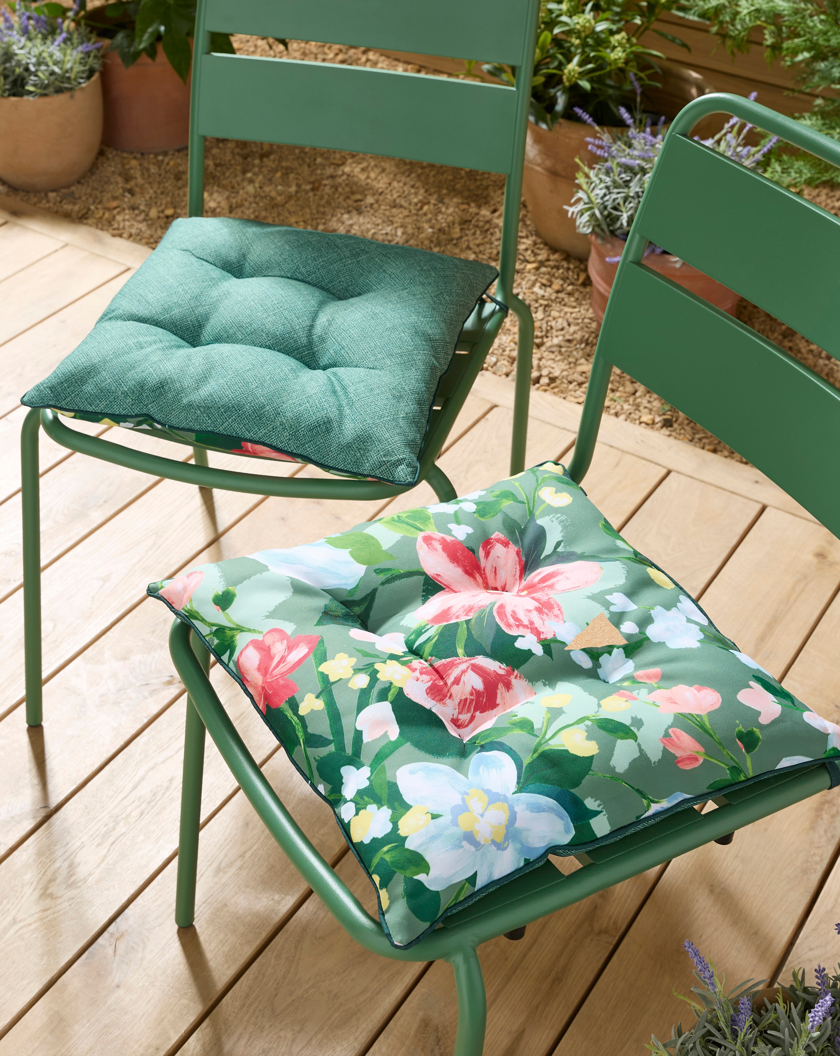 New In - Elora Floral Outdoor Set of 2 Seat Pads
