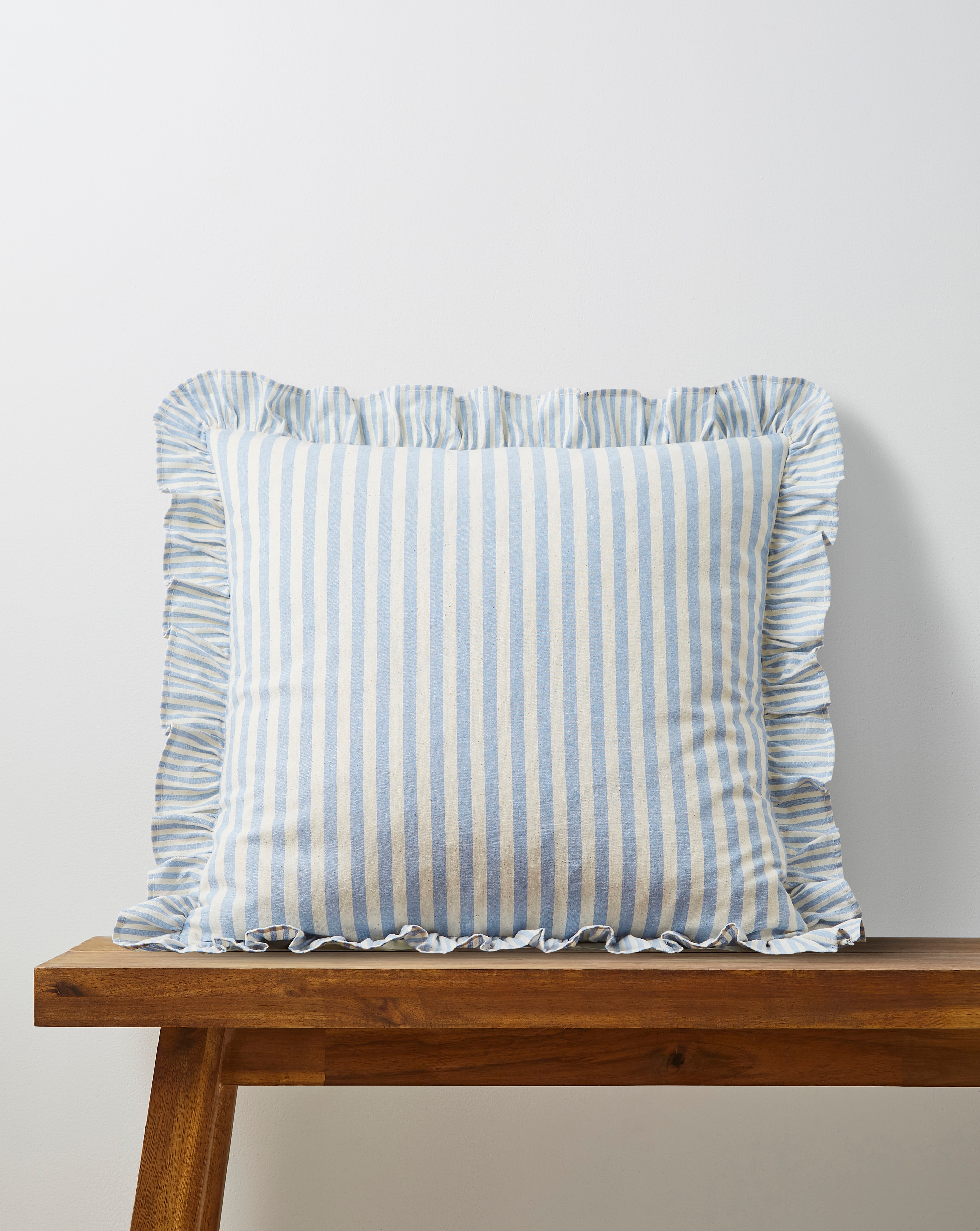 New In - Raleigh Striped Ruffled Cushion