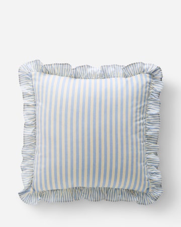 Raleigh Striped Ruffled Cushion