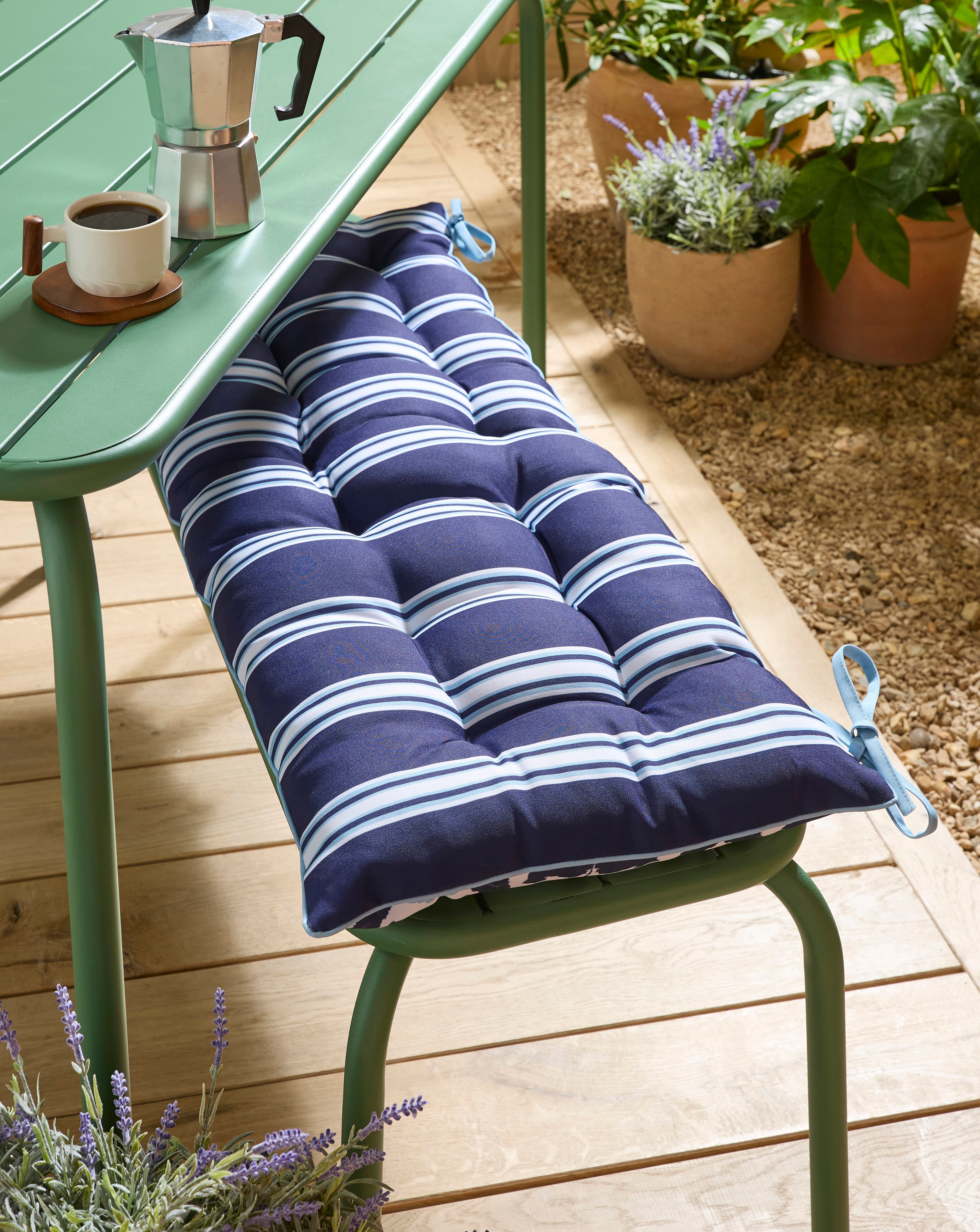 Tile Stripe Print Outdoor Benchpad