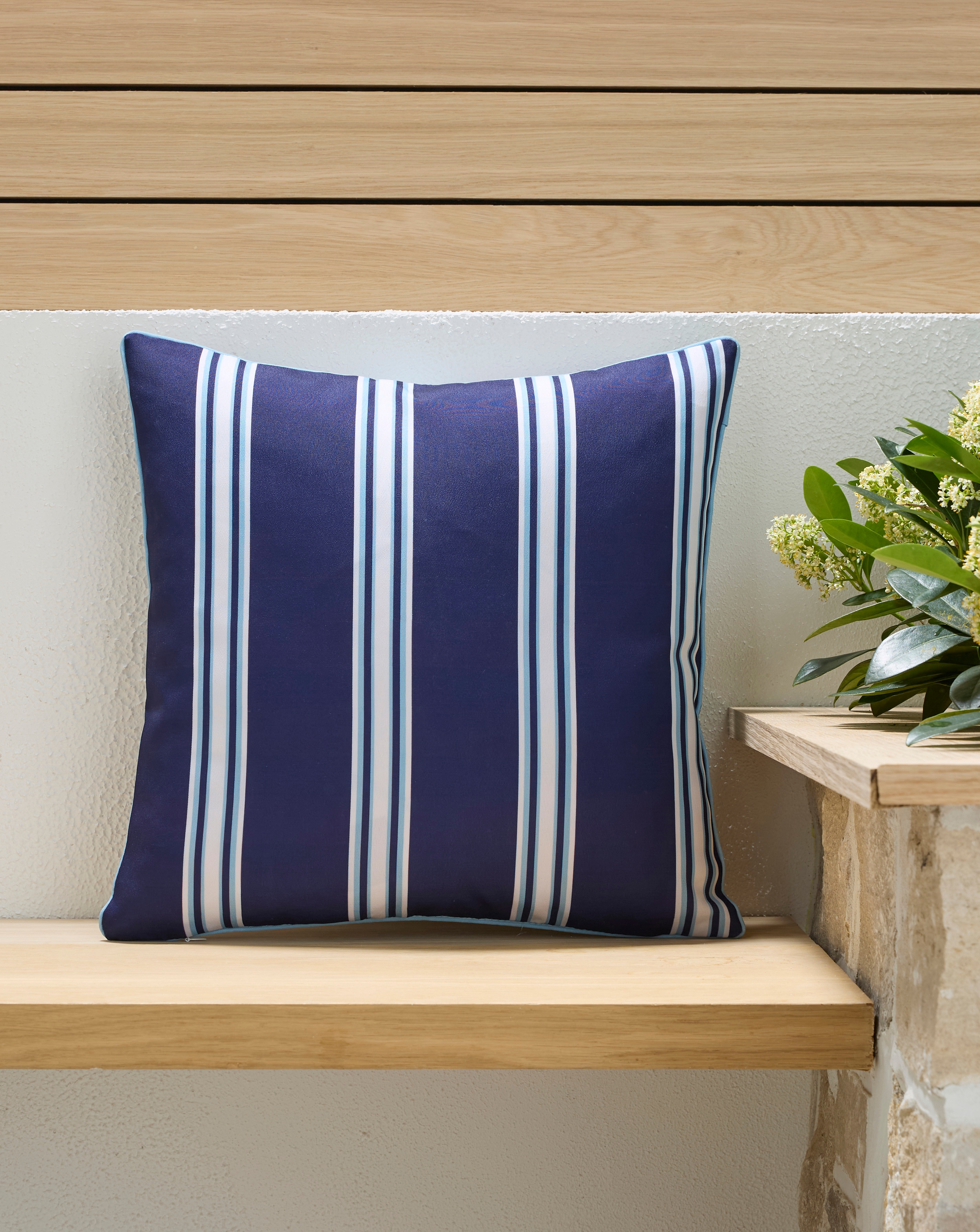 Tile Print Outdoor Cushion with Stripe