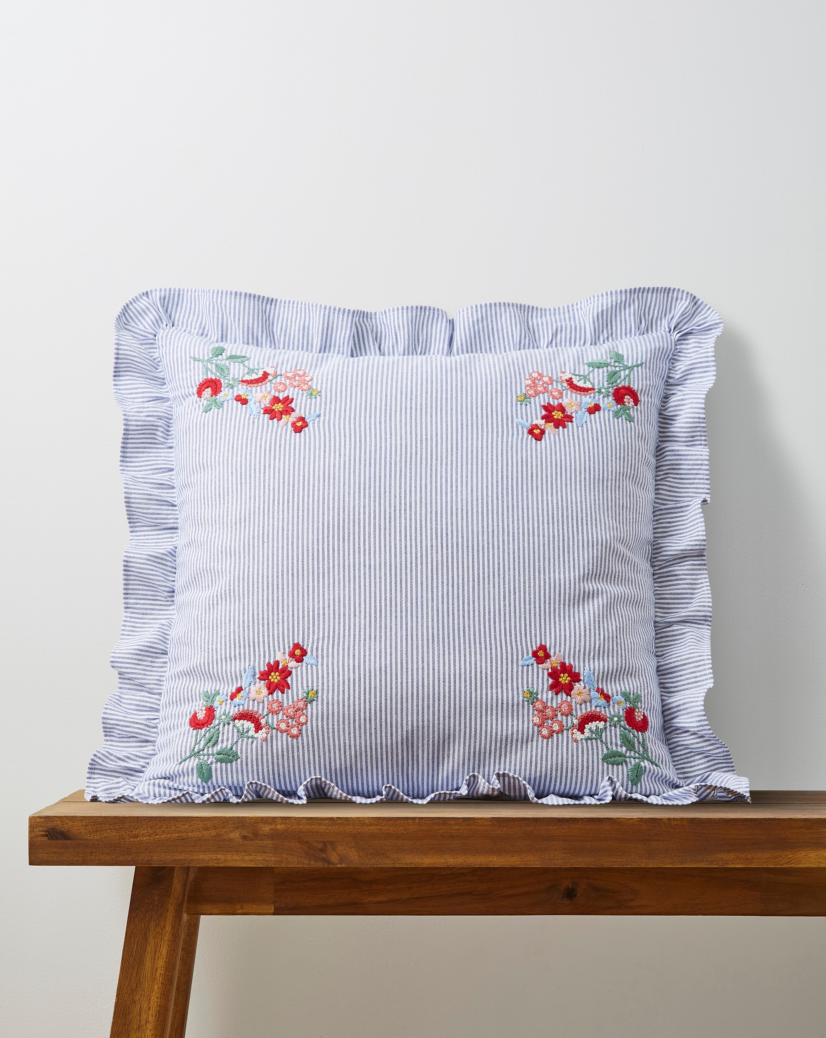 New In - Julipa Estella Floral Ruffle Cushion