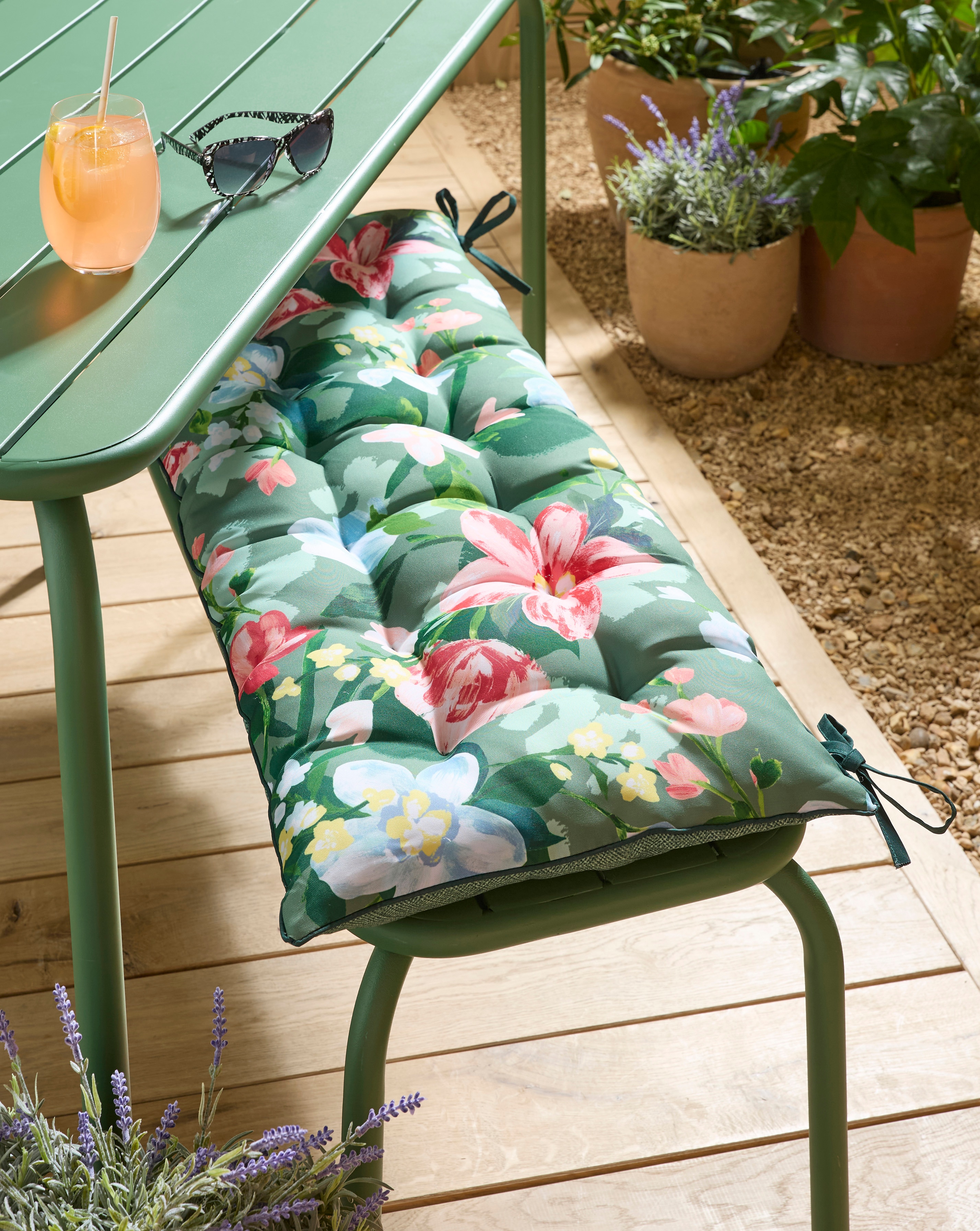 New In - Elora Floral Outdoor Bench Cushion