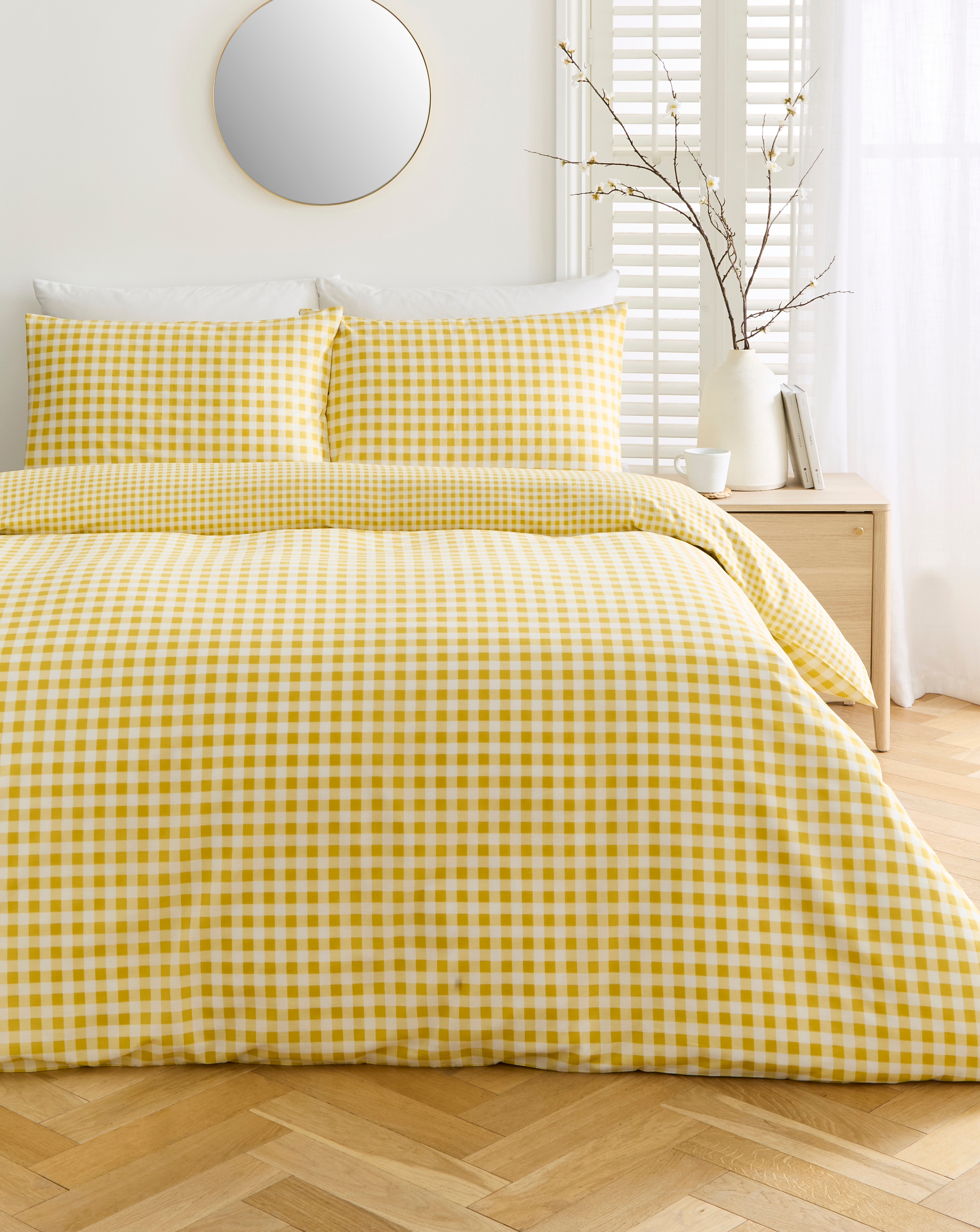 New In - Gingham Cotton Blend Duvet Cover Set