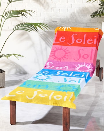 Catherine Lansfield Bright Block Stripe Lounger Beach Towel