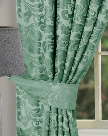 Buckingham Jacquard Light Filtering Pencil Pleat Lined Door Curtain