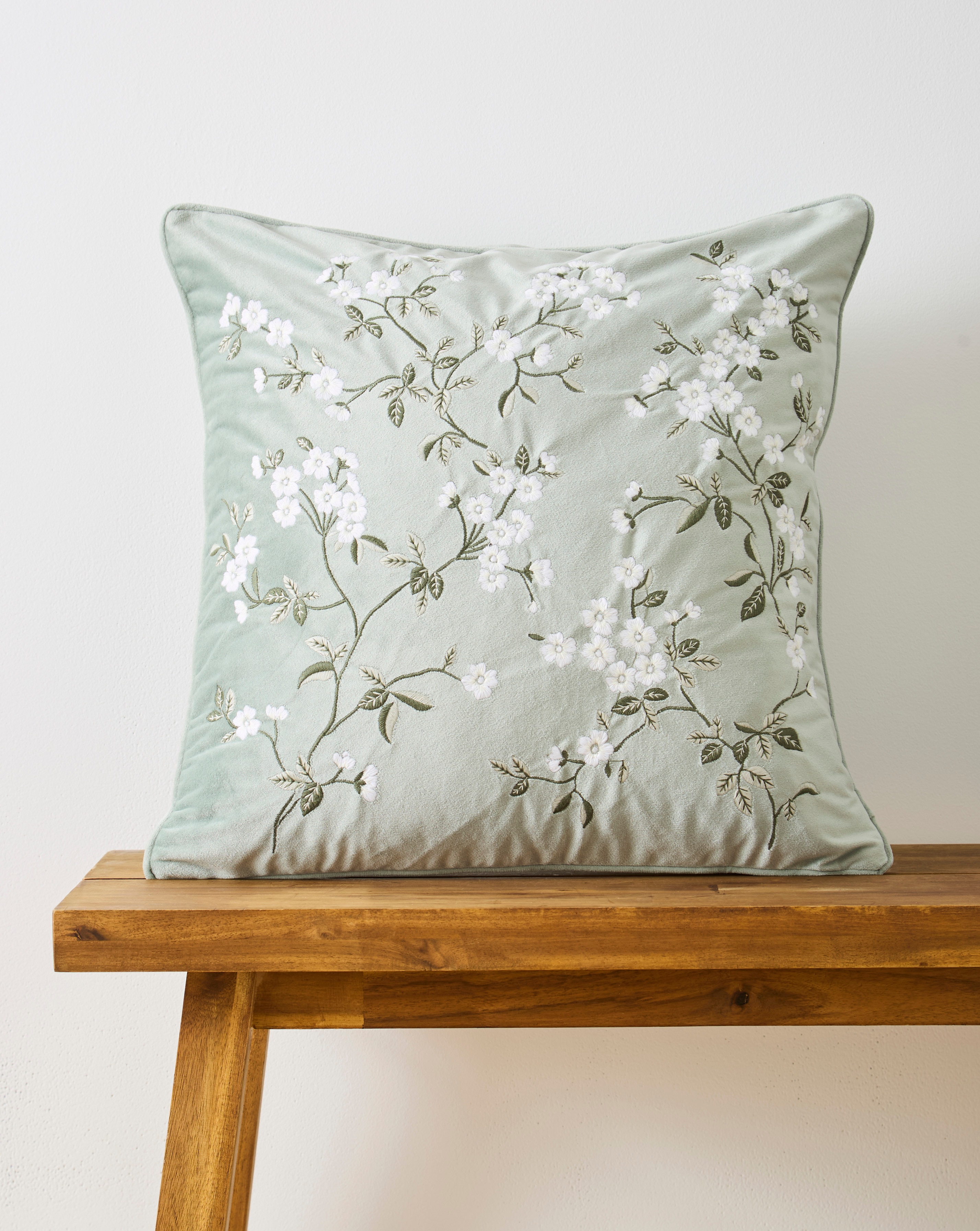 New In - Cherry Blossom Embroidered Cushion