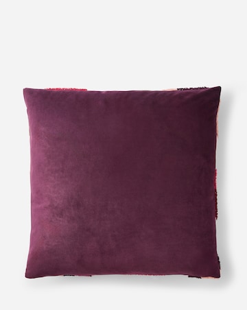 Embroidered Floral Boucle Cushion