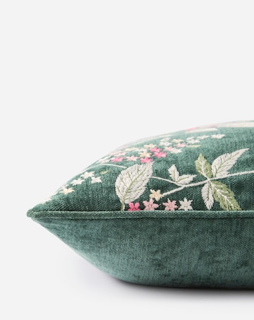 Embroidered Floral Blossoms Cushion