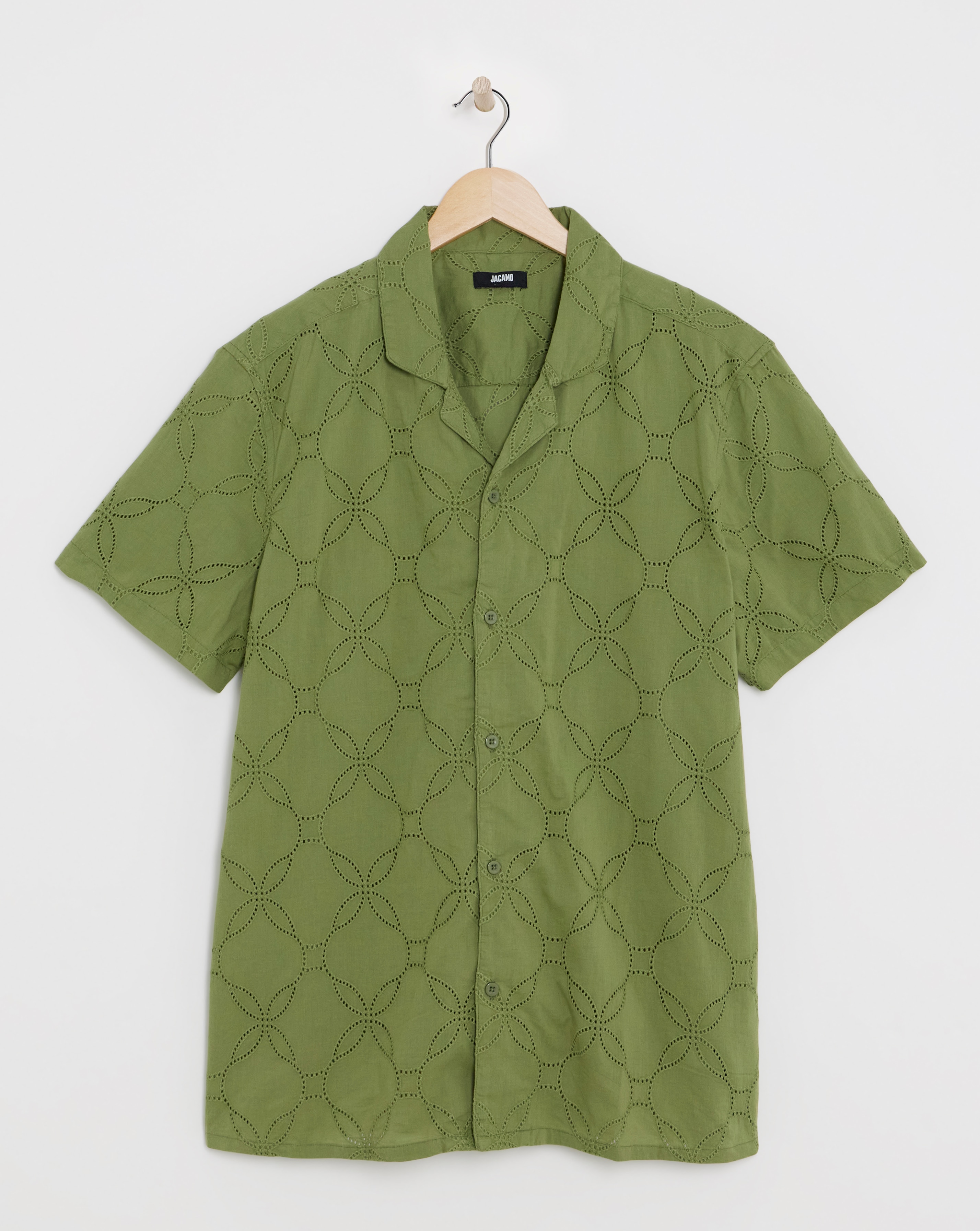 Cuban Collar Embroidery Shirt