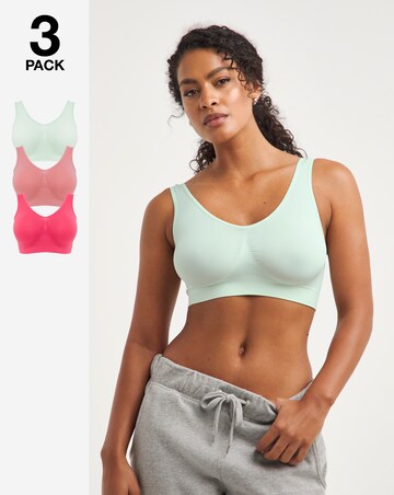 Pretty Secrets 3 Pack Plain Seamless Comfort Tops Fits Up To D