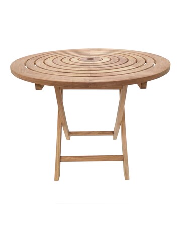Charles Bentley Teak Wooden Round Garden Dining Table - 4 Seater