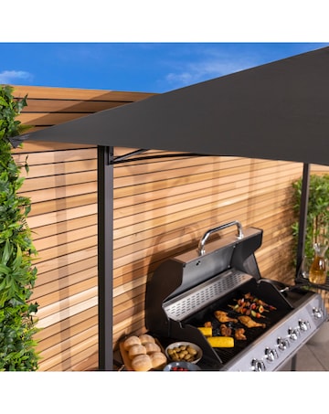 Charles Bentley Steel BBQ Grill Gazebo - Grey