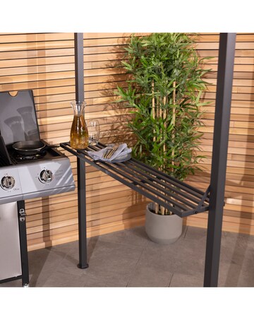 Charles Bentley Steel BBQ Grill Gazebo - Grey