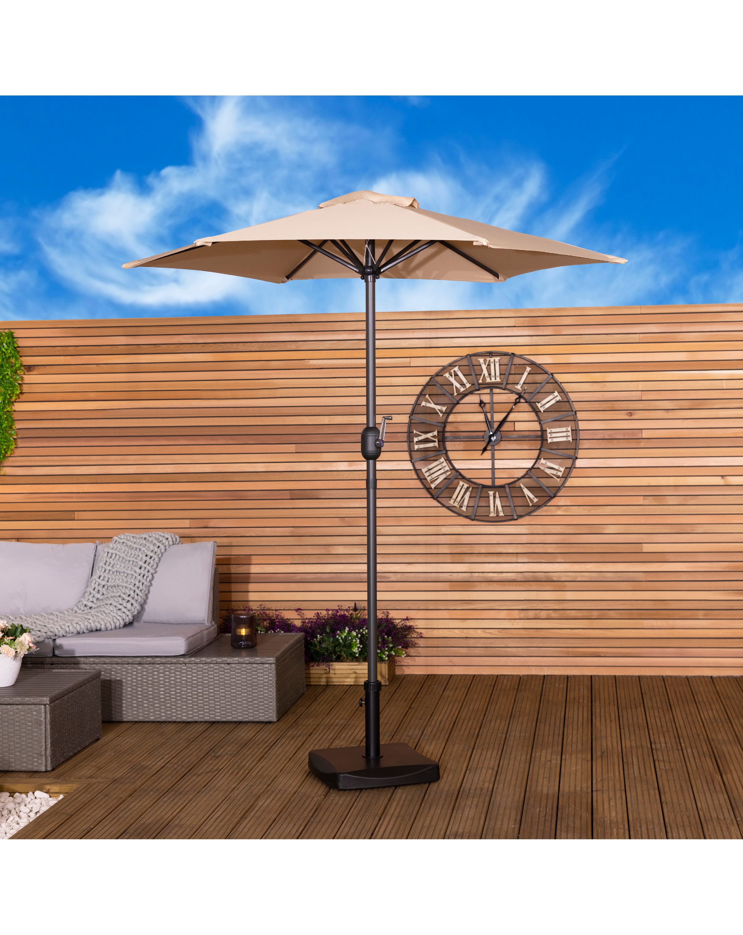 Charles Bentley 2m Market Garden Parasol - Beige