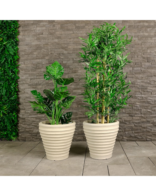 Charles Bentley Small Moroccan Stone Planters - Set of 2