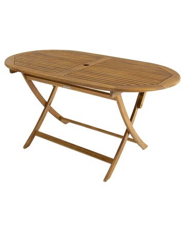 Charles Bentley Wooden Oval Folding Dining Table - 6 Seater