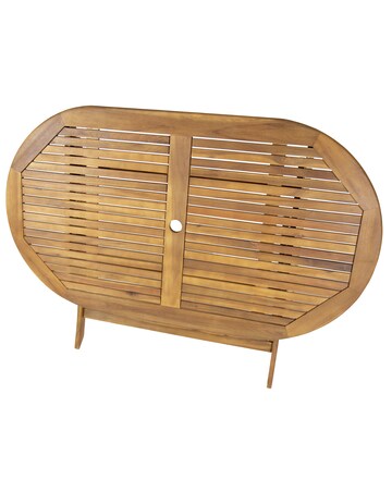 Charles Bentley Wooden Oval Folding Dining Table - 6 Seater