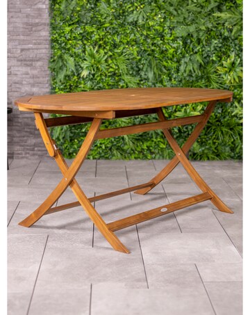 Charles Bentley Wooden Oval Folding Dining Table - 6 Seater