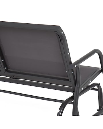 Charles Bentley Grey Metal Mesh Rocking Glider Bench