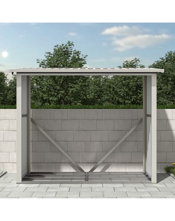 Charles Bentley Anthracite Metal Log Store - 6 x 3ft