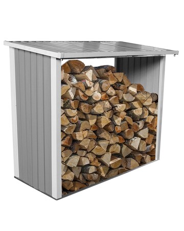 Charles Bentley Anthracite Metal Log Store - 6 x 3ft