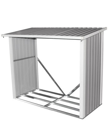 Charles Bentley Anthracite Metal Log Store - 6 x 3ft