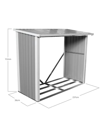 Charles Bentley Anthracite Metal Log Store - 6 x 3ft