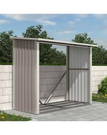 Charles Bentley Anthracite Metal Log Store - 6 x 3ft