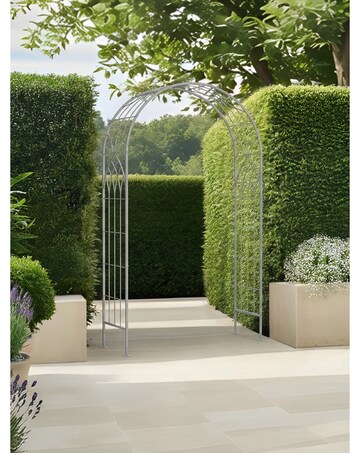 Charles Bentley Grey Wrought Iron Garden Arch