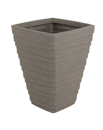 Charles Bentley Tall Square Trojan Granite Planters - Set of 2