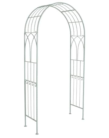 Charles Bentley Sage Green Wrought Iron Garden Arch