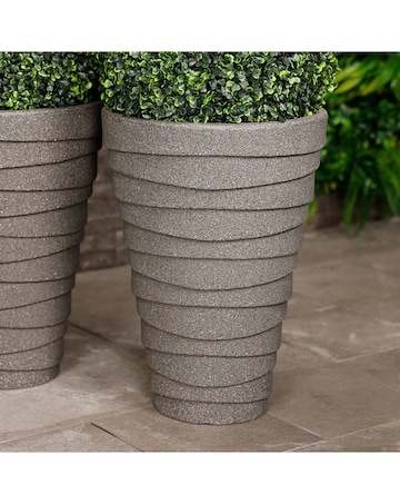 Charles Bentley Trojan Charcoal Pot Planters - Set of 2
