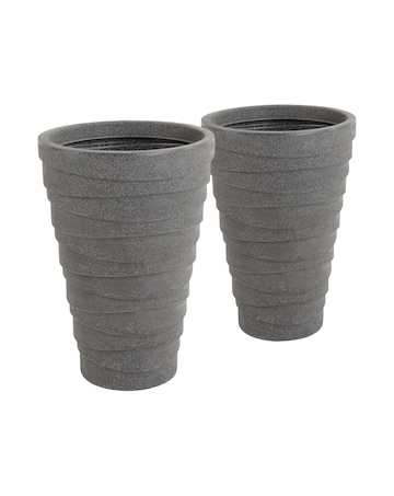 Charles Bentley Trojan Charcoal Pot Planters - Set of 2