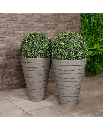 Charles Bentley Trojan Charcoal Pot Planters - Set of 2
