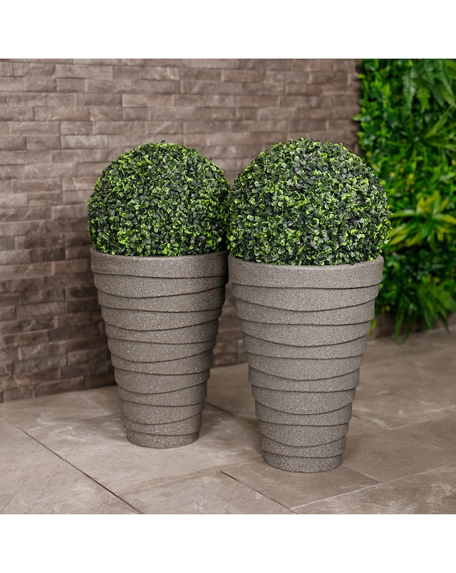 Charles Bentley Trojan Charcoal Pot Planters - Set of 2