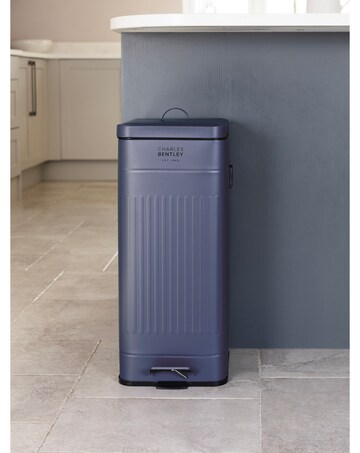 Charles Bentley 30L Retro Steel Square Kitchen Bin