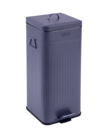 Charles Bentley 30L Retro Steel Square Kitchen Bin