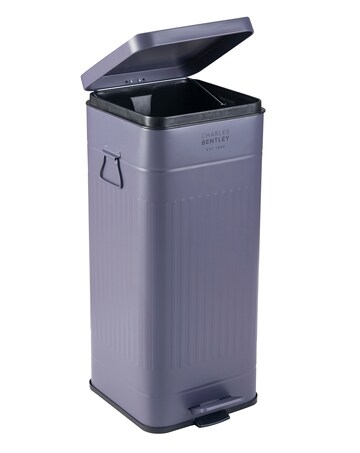 Charles Bentley 30L Retro Steel Square Kitchen Bin