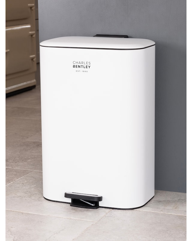 Charles Bentley 30L Slimline Rectangular Kitchen Pedal Bin