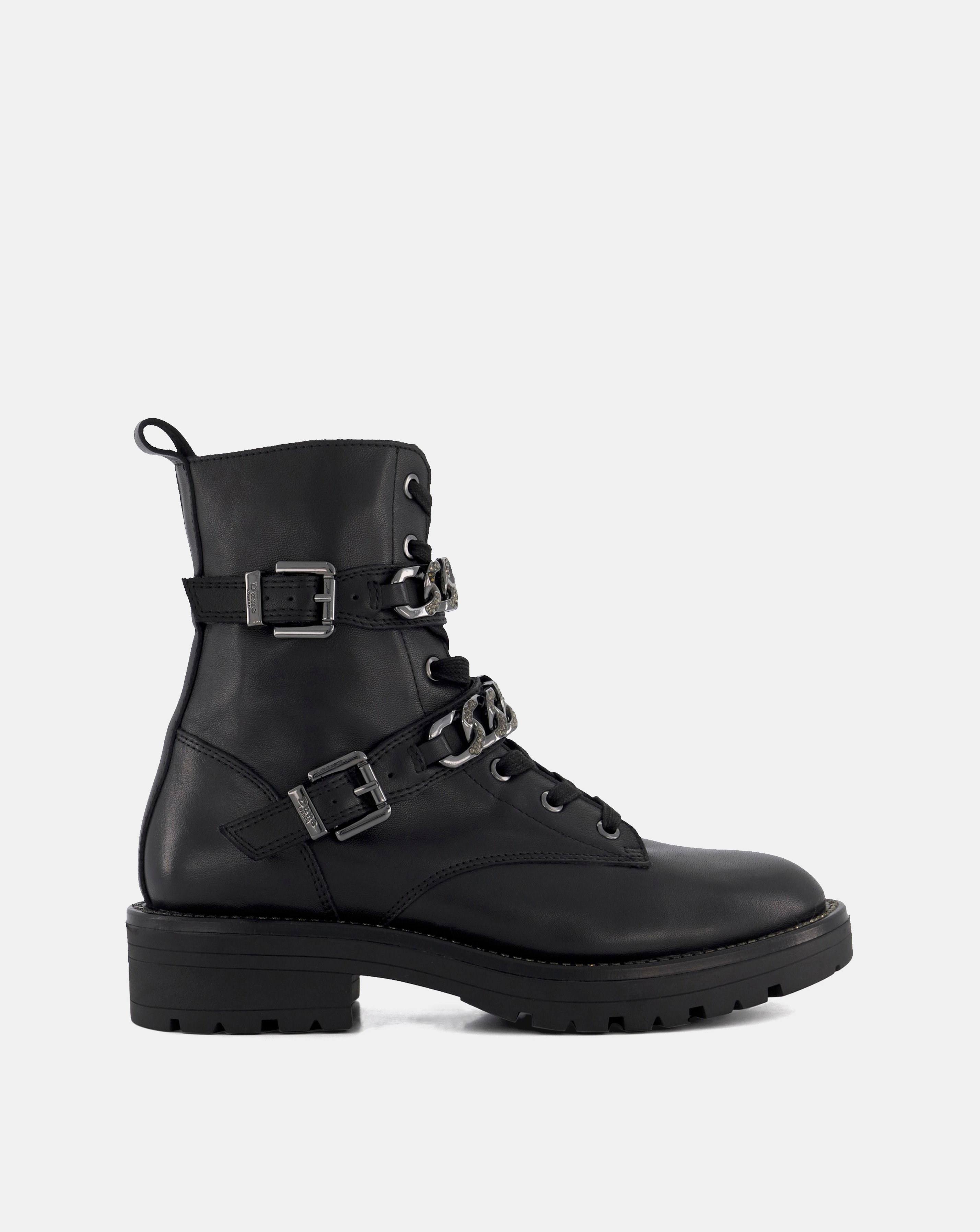 Dune Plazas Buckle Chain Boots D Fit