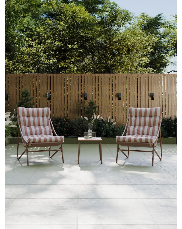 Charles Bentley Porto Relaxing Terracotta Stripe Bistro Set