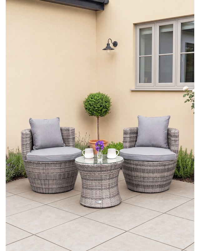 Charles Bentley 3 Piece Stacking Rattan Bistro Set